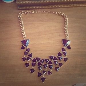 Burgundy and gold necklace