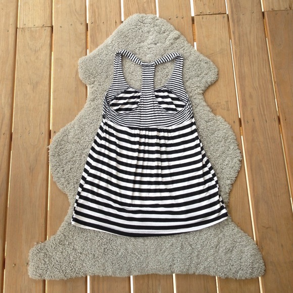 black and white striped racerback tank - Picture 2 of 2