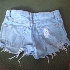 High waisted jean shorts