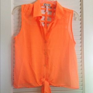 Neon orange cute summer top