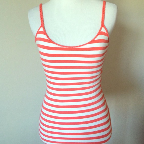American Eagle Outfitters Tops - Sunset Orange and White Striped AE Camisole