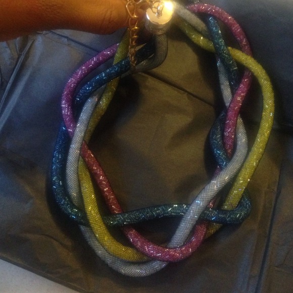 Necklace with beads within mesh - Picture 1 of 3