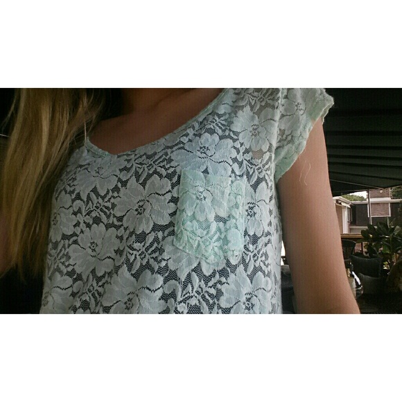 A lace mint green shirt