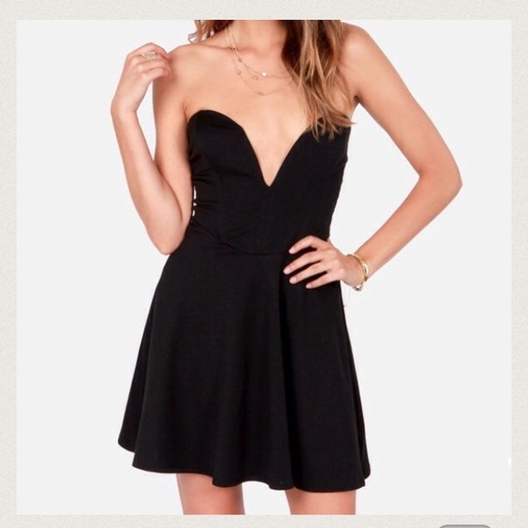 Nasty Gal Black Sweetheart Skater Dress