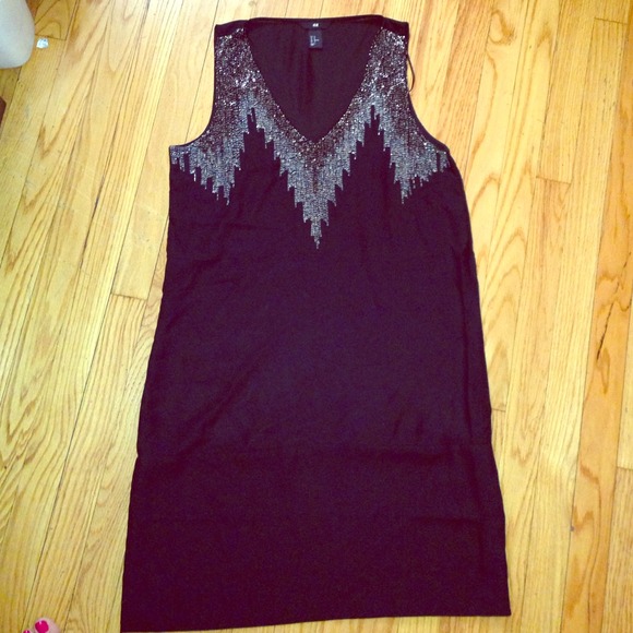 SOLD in bundle: Black beaded shift dress