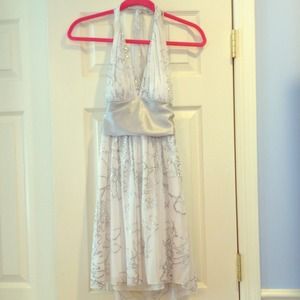 Sparkly white and silver cocktail dress