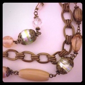 Gold beaded necklace