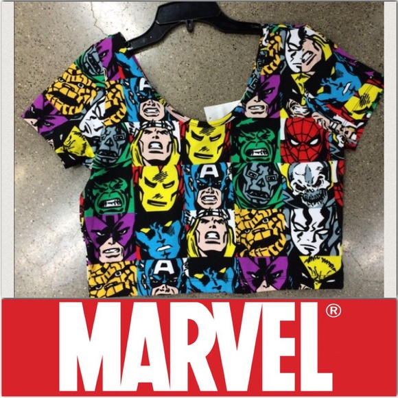 Tops - Marvel comics super heros crop top