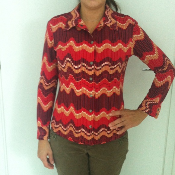 BCBGMaxazria Retro Style  Blouse