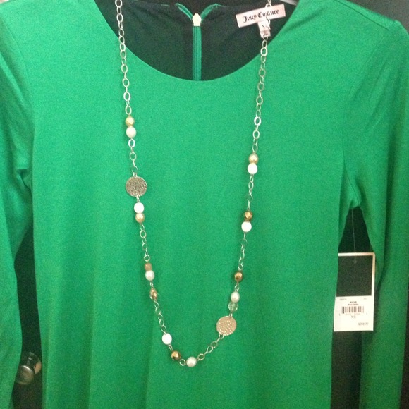 Necklace.  Silver and copperish.