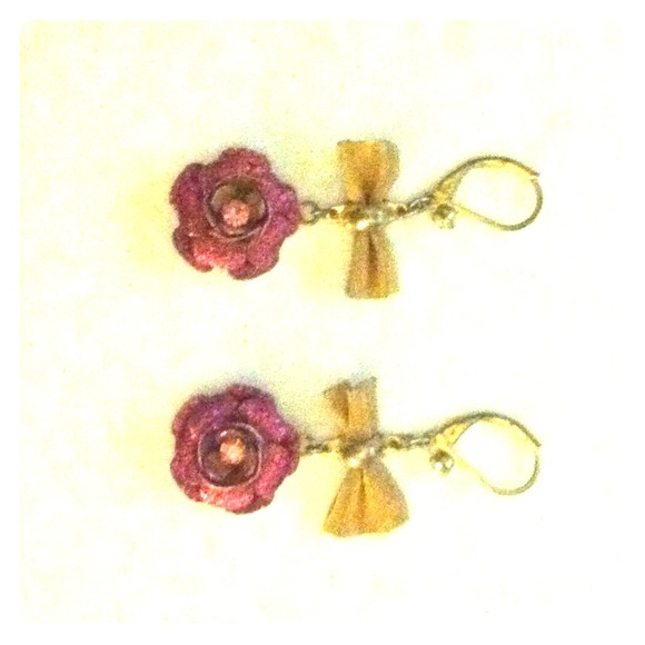 Betsy Johnson flower bow earrings
