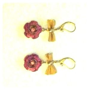 Betsy Johnson flower bow earrings