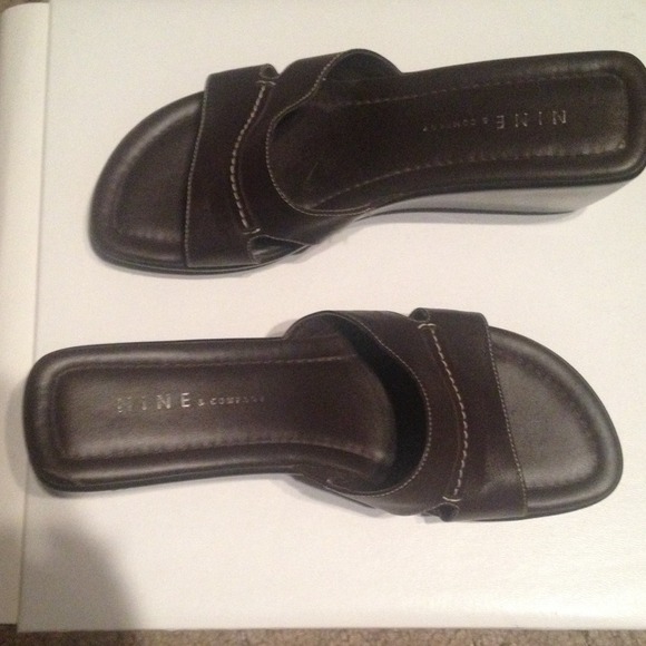 brown wedged sandal