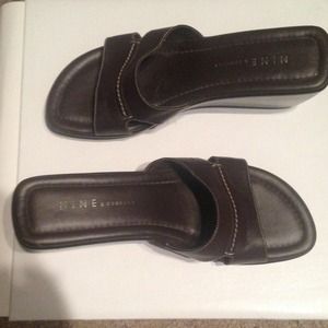 brown wedged sandal