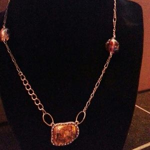 Stone and bead necklace