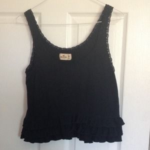 Black Ruffle Tank Top