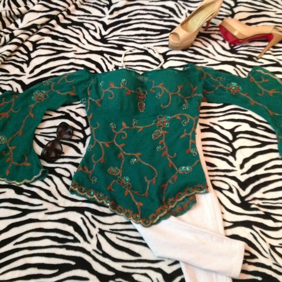 Aftershock hand beaded shirt (rn#110928) must see!