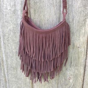 Leather Fringe Crossbody Purse