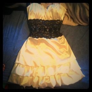 A pearl white dress.