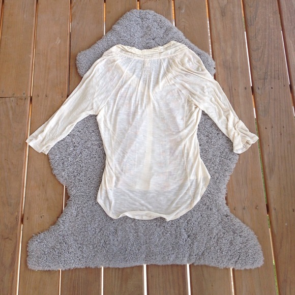 boho white flowery button down - Picture 2 of 4