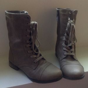 taupe combat boots by breckelle's