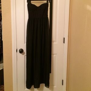 Floor length black dress