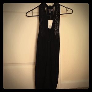 Sleeveless black cardigan