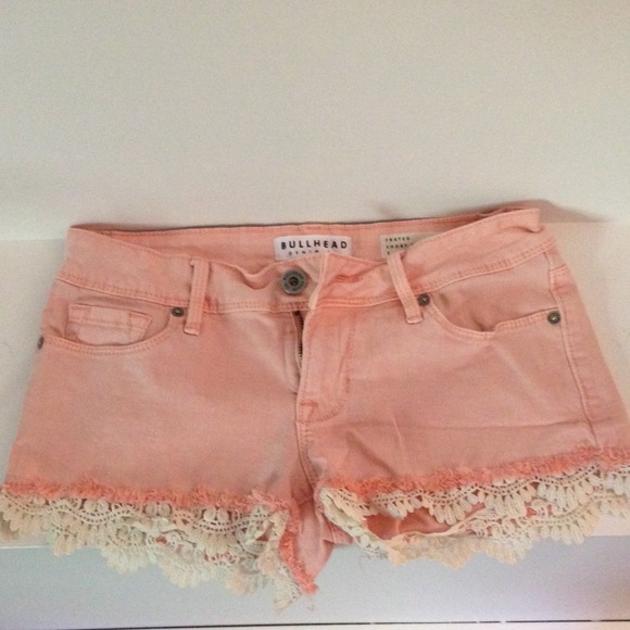 light pink shorts w lace detailing