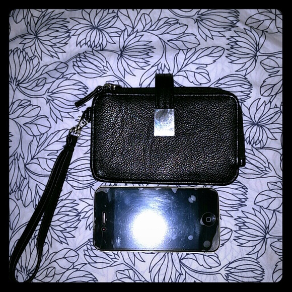 Nwot- Black wristlet,  iPhone case wallet - Picture 1 of 8