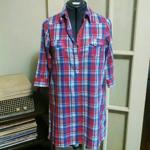 Old Navy Plaid Shirtdress