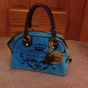 Blue velour Juicy Couture bowler bag new w/o tags