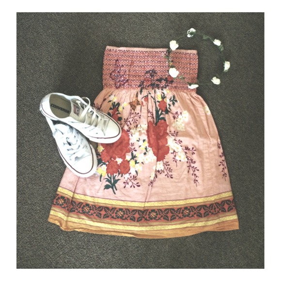 Coral Floral Beach Dress