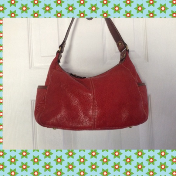 ❤️ Dark Red Fossil Leather Bag...❤️