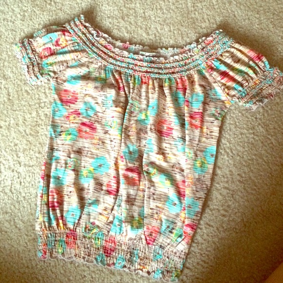 Banded floral blouse