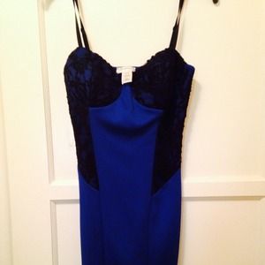 Blue sexy with lace dress
