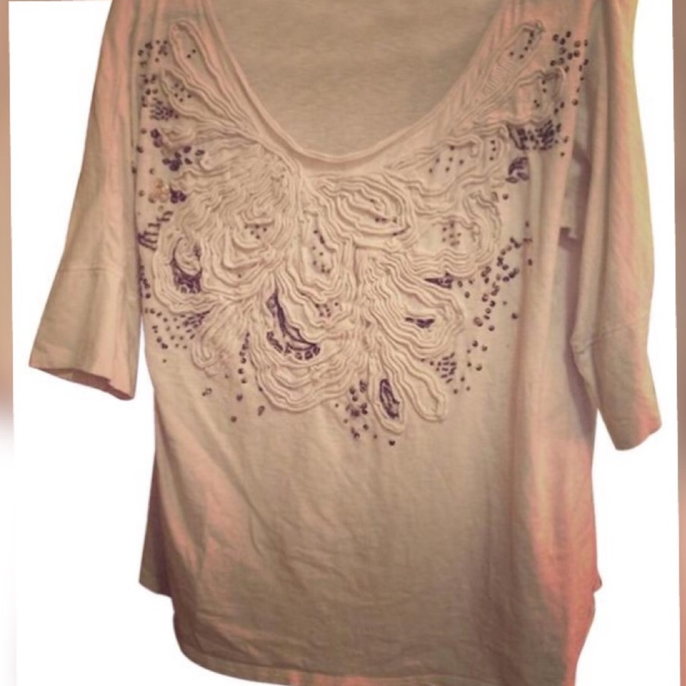 Anthropologie Quarter Sleeved Top - Size Medium
