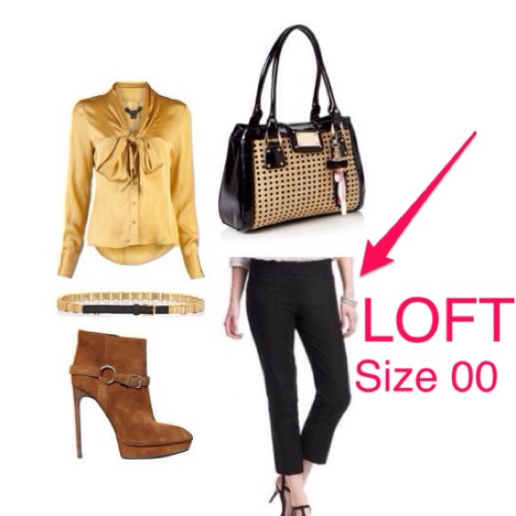 LOFT Zoe Fit 00 Cropped Black Dress Pants