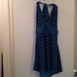Blue Polka dot halter top