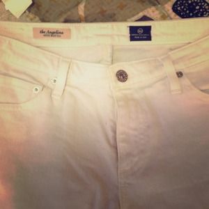 Anthropologie white flare denim