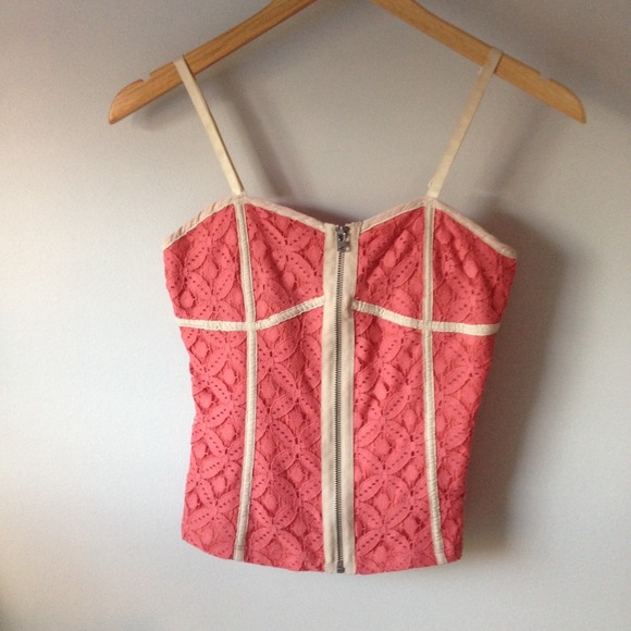 Pink lace cropped top from UrbanOutfitters