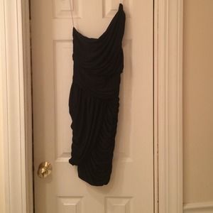 Wrap body dress. One shouldered