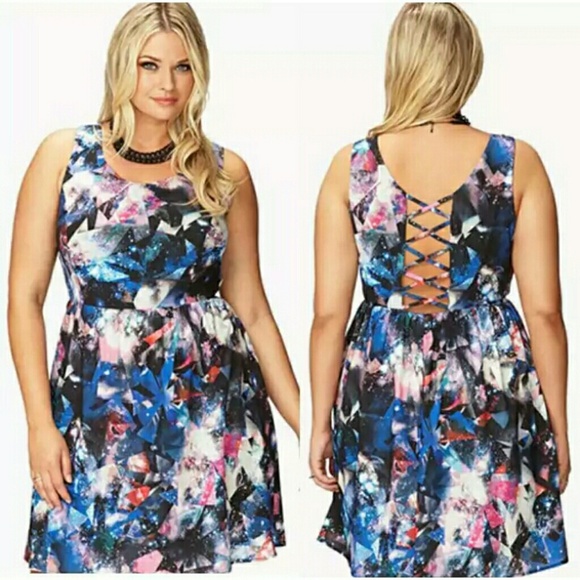 galaxy print skater dress