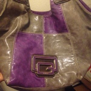 Purple and grey guess handbag