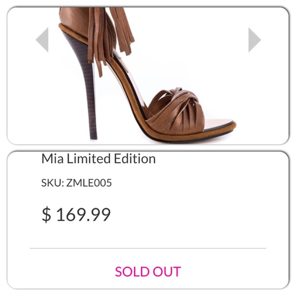 π SOLD! Mia Ankle Cuff Back Zip Sandal w/Fringe - Picture 4 of 4