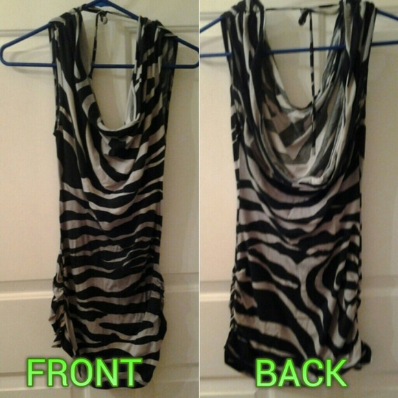 》 trade《 Zebra scoop neck dress