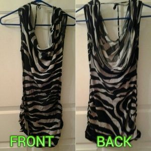 》 trade《 Zebra scoop neck dress