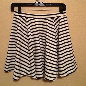 Black and white striped skirt