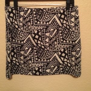Black and white tribal skirt