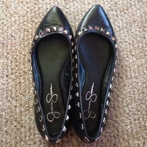 Jessica Simpson studded flats (black)