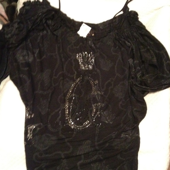 Off the shoulder Christian audigier top